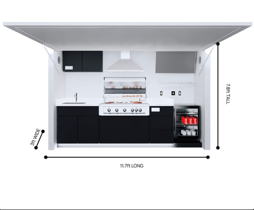 Premium Modern Outdoor Kitchen - Luxury Built-in Grill & Awnin