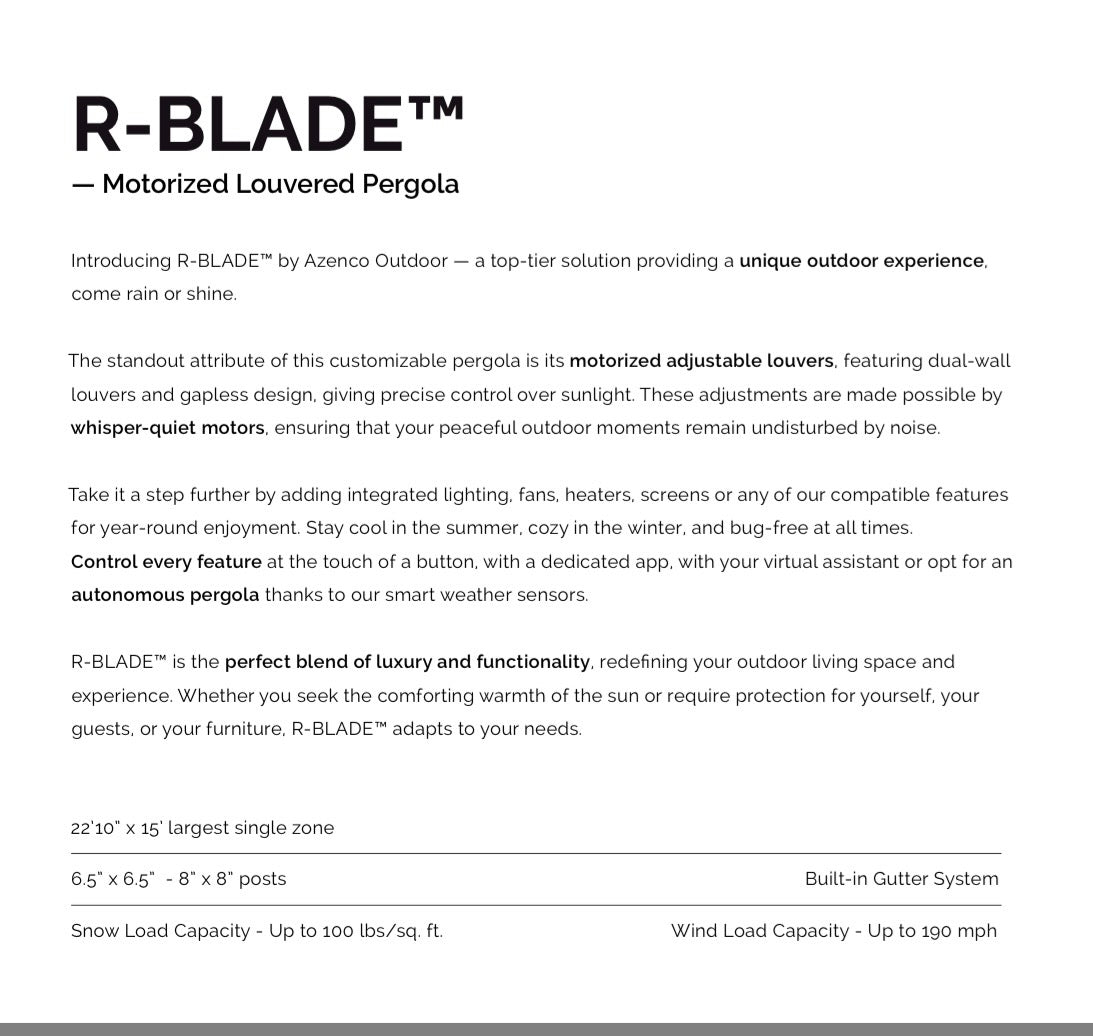 R-BLADE Motorized Pergola