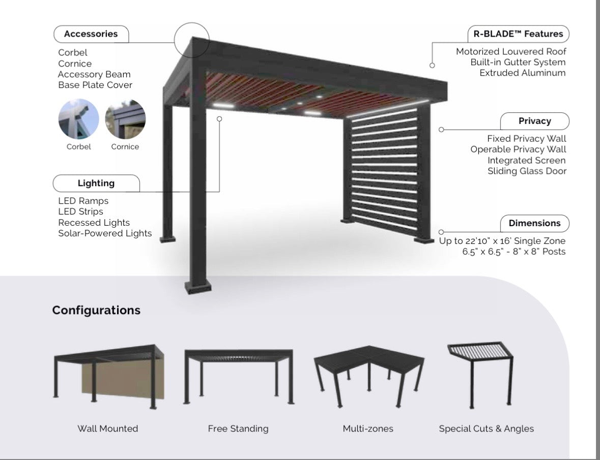R-BLADE Motorized Pergola