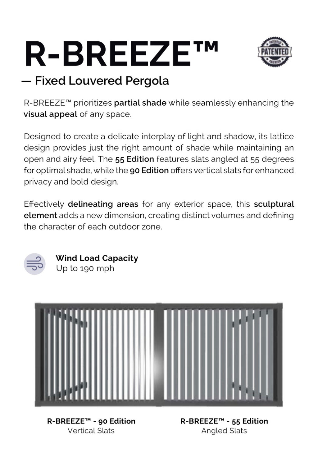 R-BREEZE — Fixed Louvered Pergola.