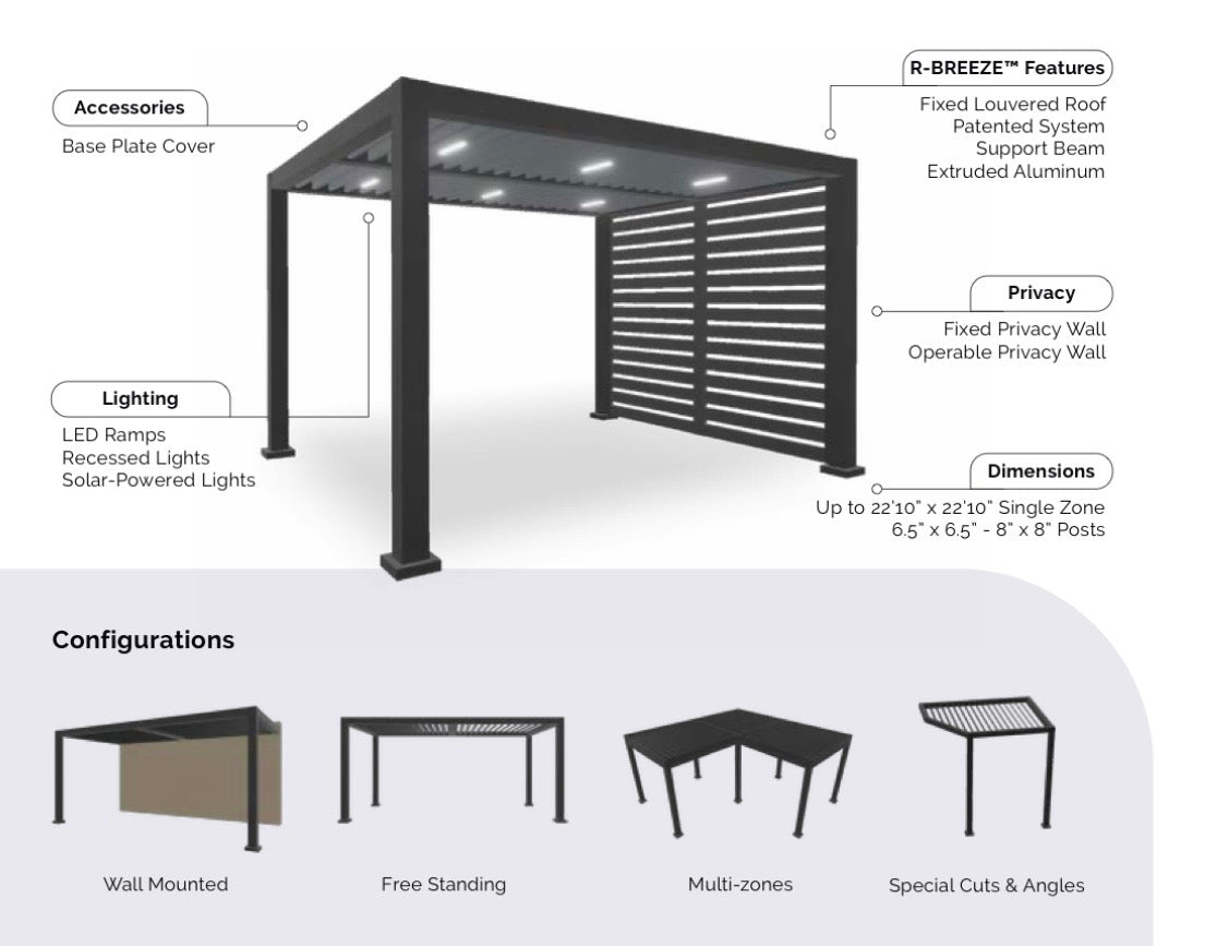 R-BREEZE — Fixed Louvered Pergola.